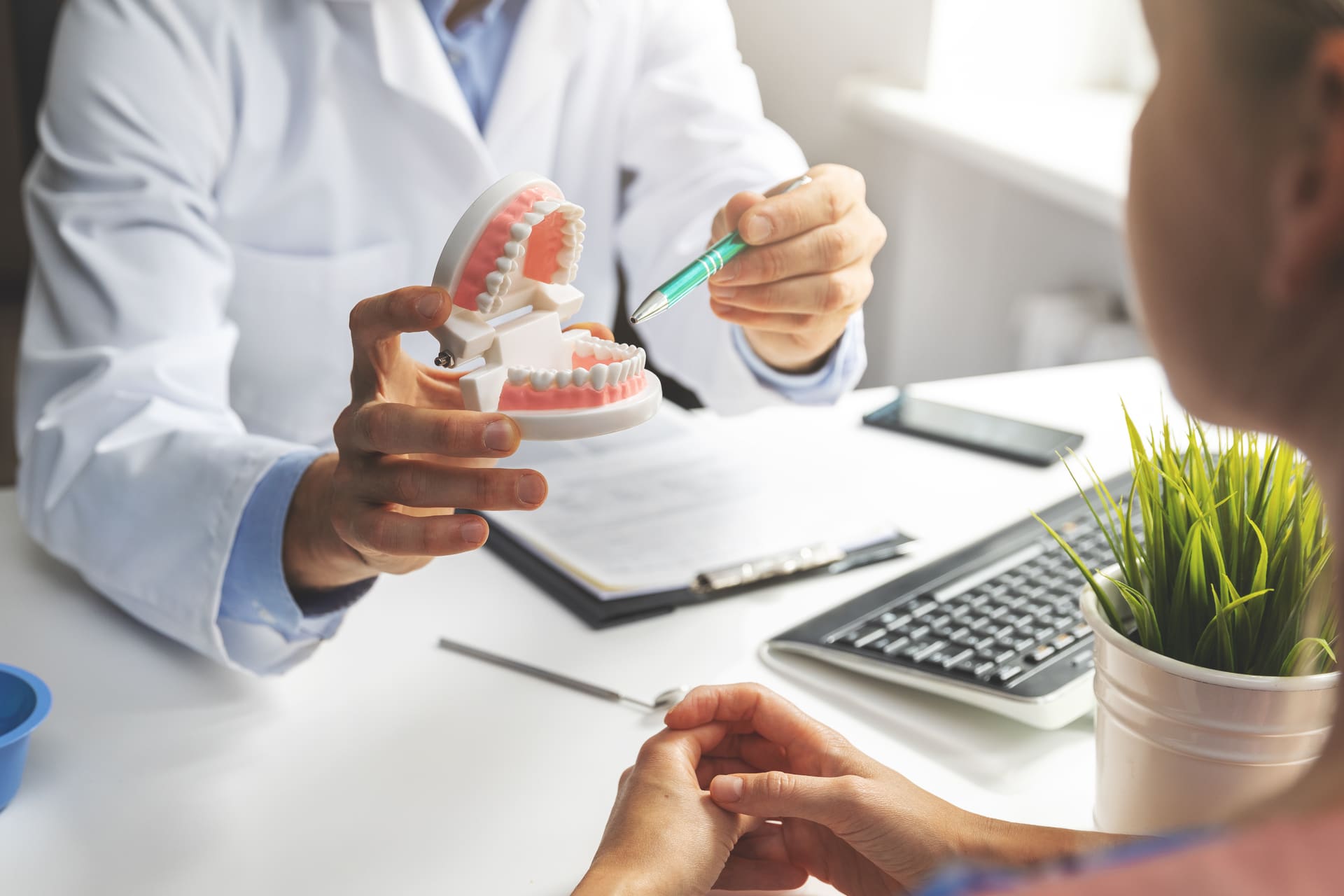Family receiving welcoming dental care
